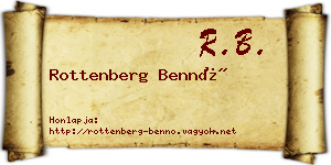 Rottenberg Bennó névjegykártya